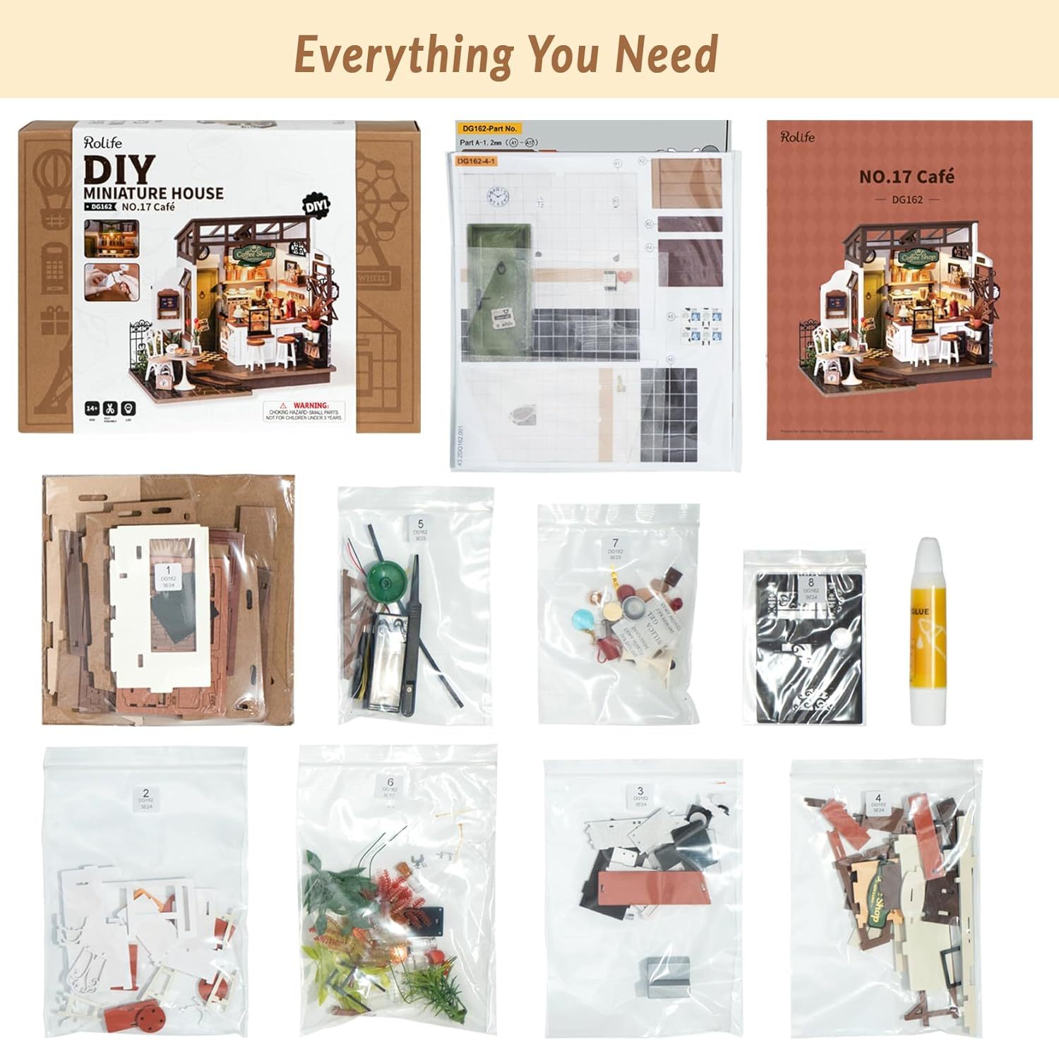 BookNook Miniaturhaus-Bausatz - ROBOTIME Rolife Nr. 17 Café DG162 3D-Holzbauspielzeug als Geschenk – Bild 7