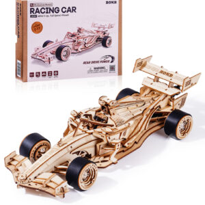 ROBOTIME 3D Holz puzzle Rennwagen Modell Kits mit mechanischem brüllenden Motor